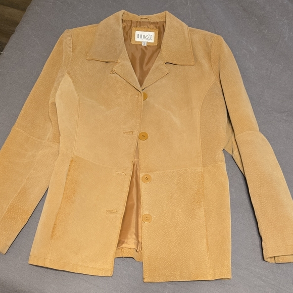 Rouge Helium Jackets & Blazers - Rouge Helium Women's Tan Suede Blazer